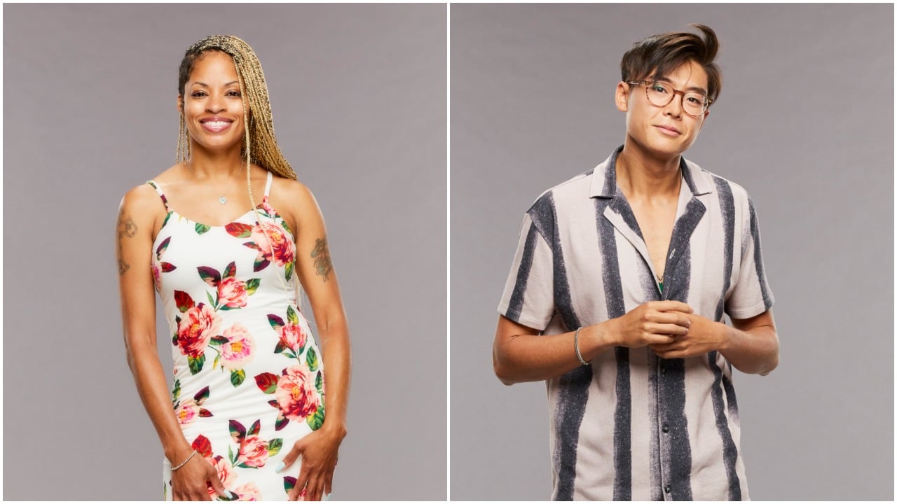 Tiffany Mitchell and Derek Xiao pose for 'Big Brother 23' cast photo