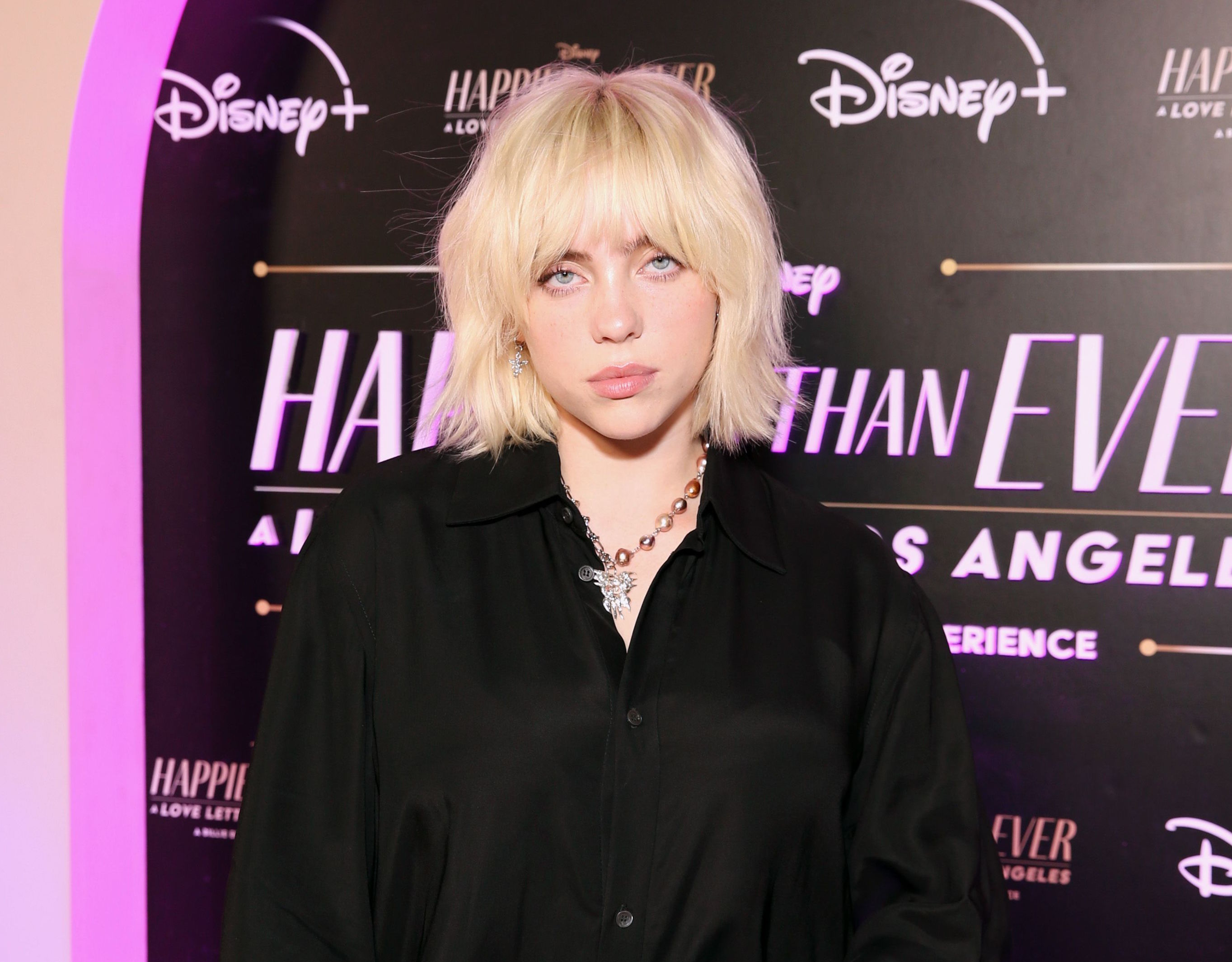 Billie Eilish attends "Happier Than Ever: A Love Letter To Los Angeles" Worldwide Premiere at The Grove on August 30, 2021 in Los Angeles, California.