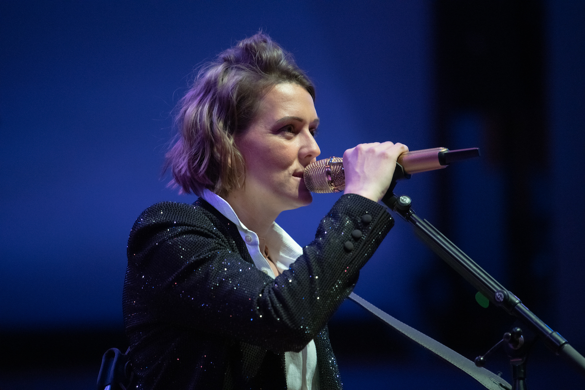 Singer, songwriter and guitarist Brandi Carlile performs live on stage with the Seattle Symphony