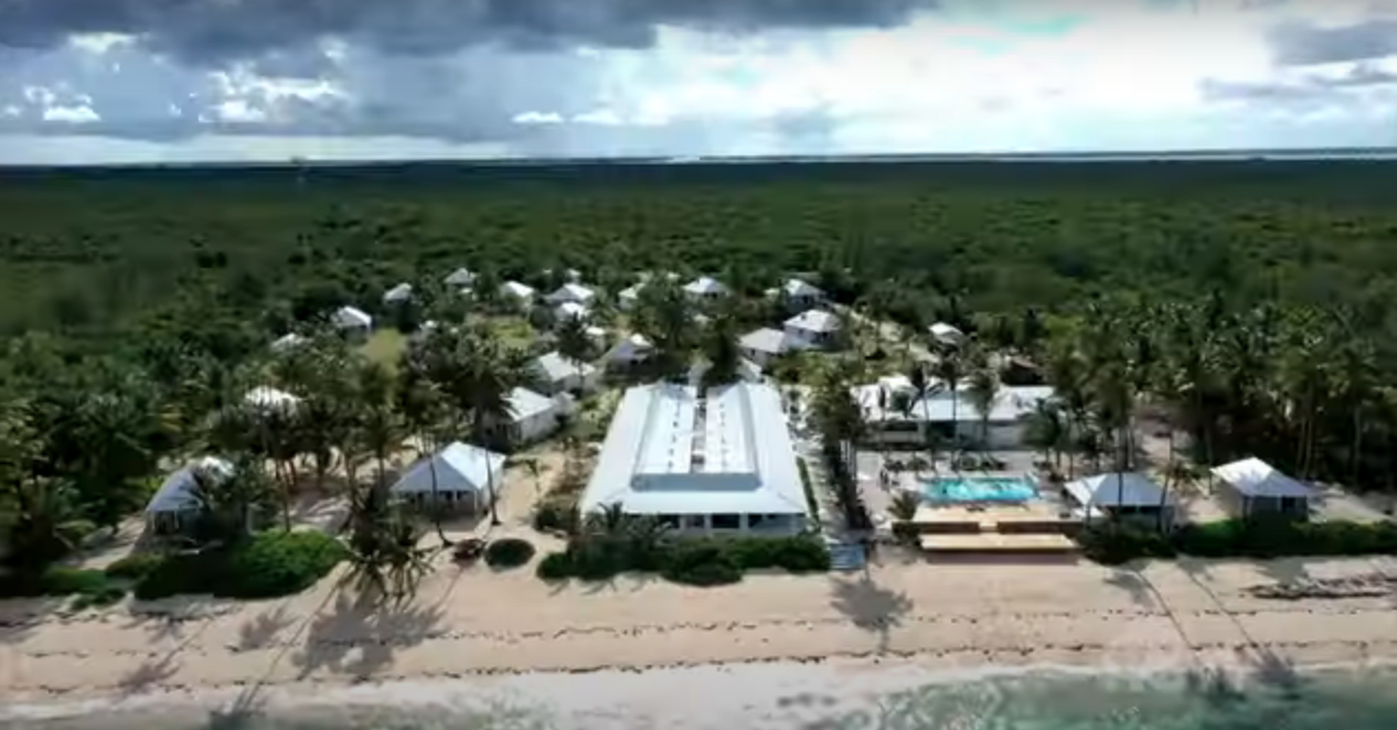 Aerial view of Caerula Mar Club from 'Renovation Island'