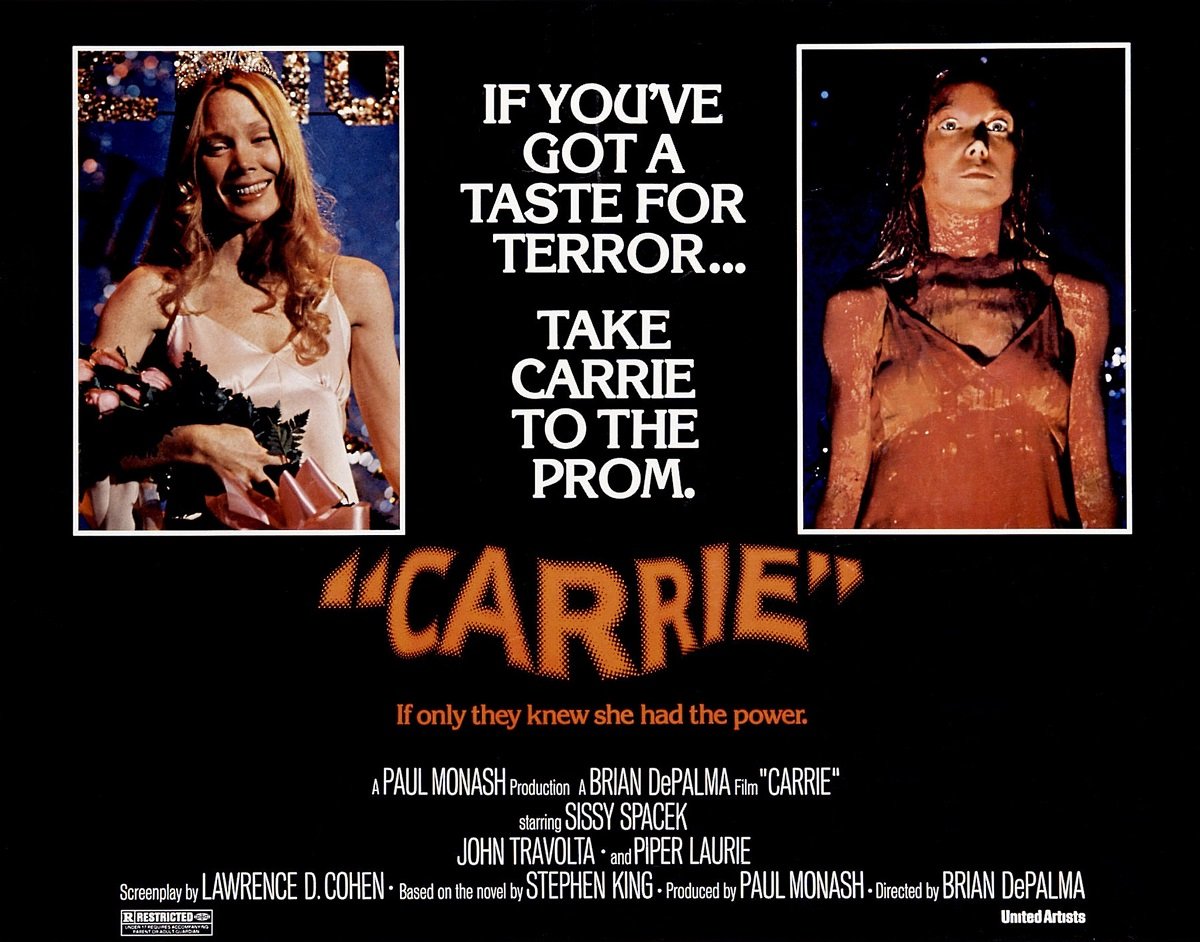 Sissy Spacek as Carrie on a poster.