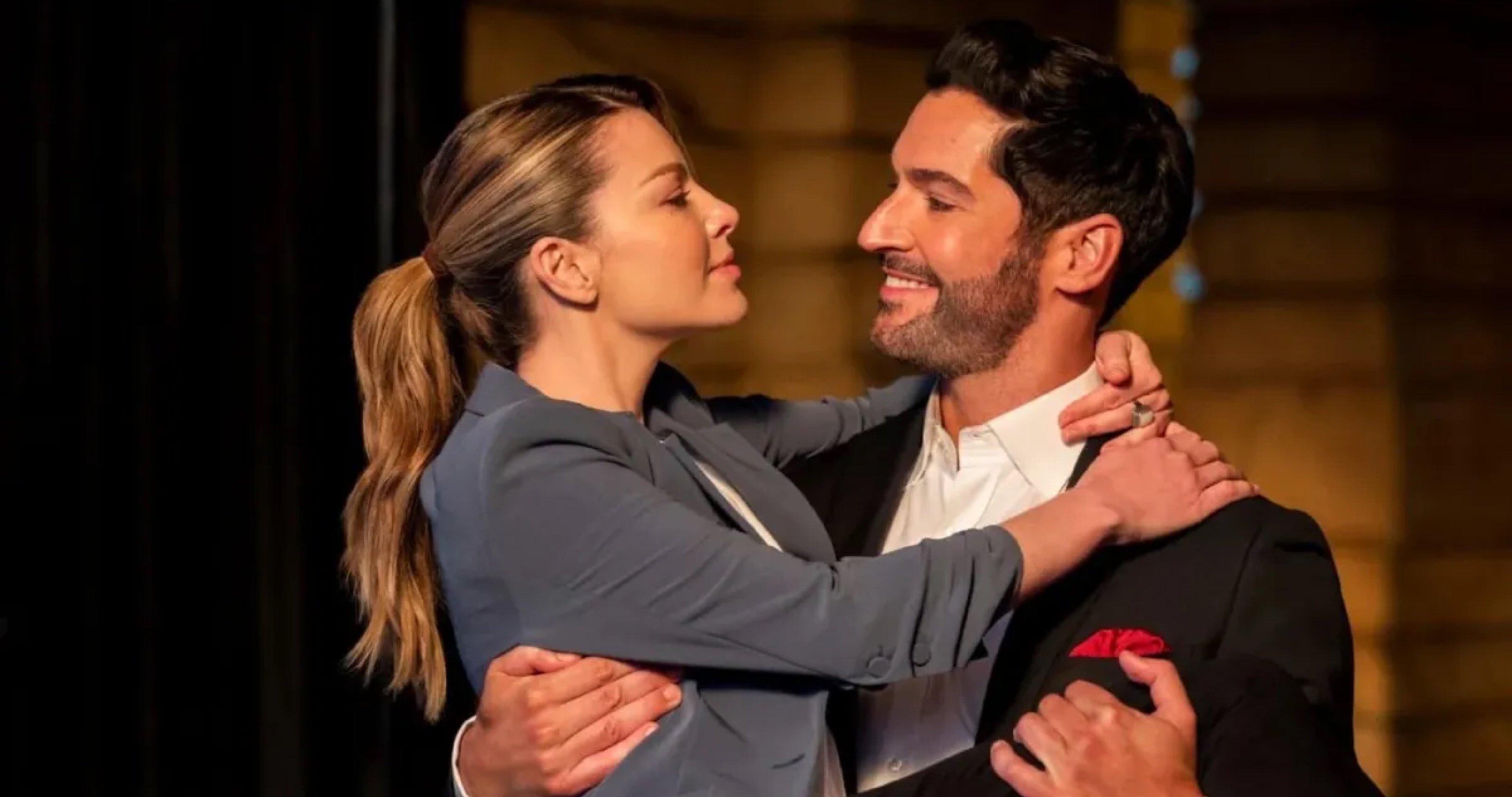 Lucifer holding Chloe bridal style in 'Lucifer' Season 6