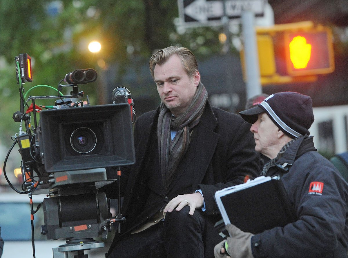 Christopher Nolan on set with a camera