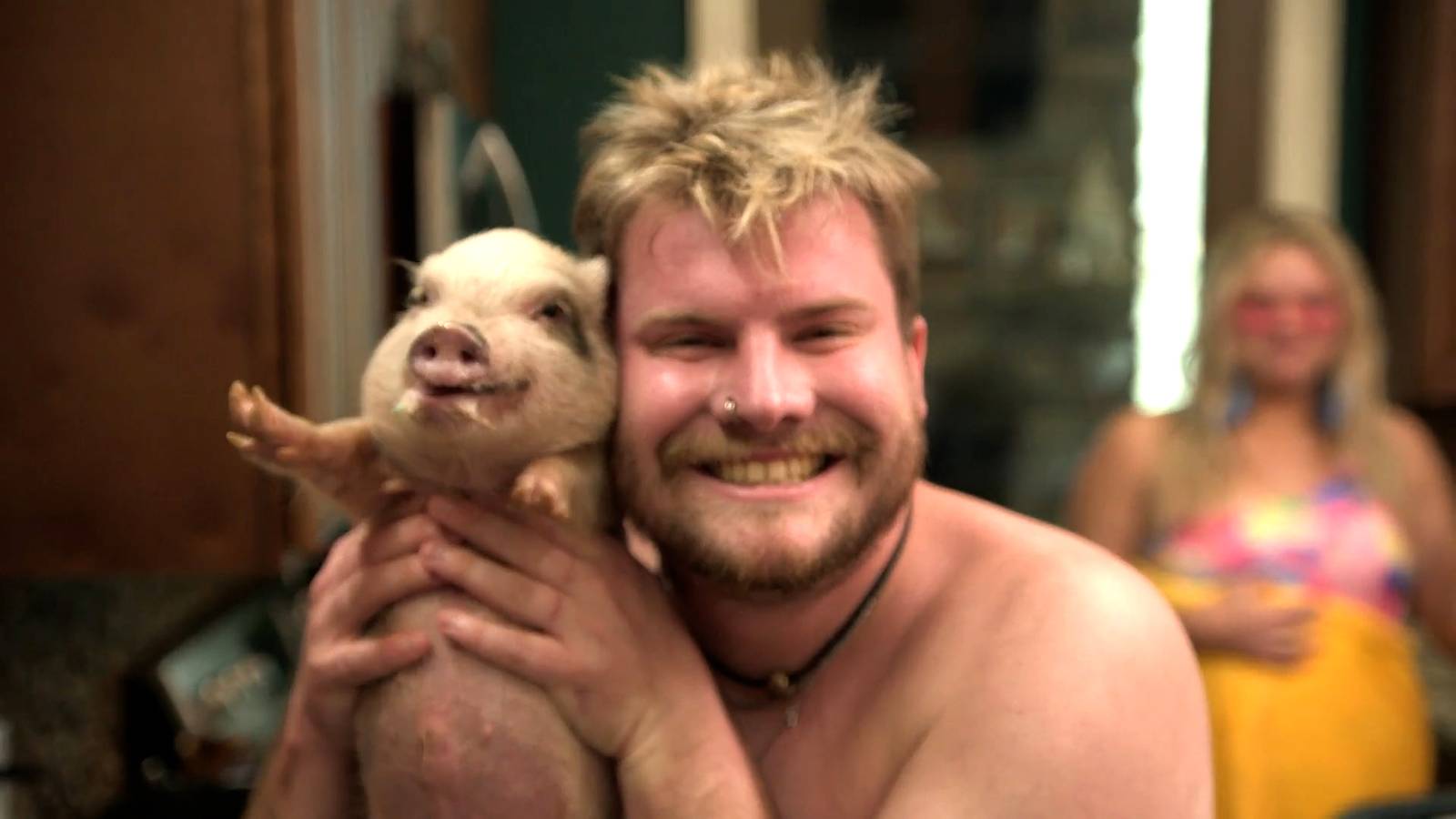 Codi Butts and Aimee Hall's pet pig, PGP, in the new season of MTV's 'Floribama Shore'