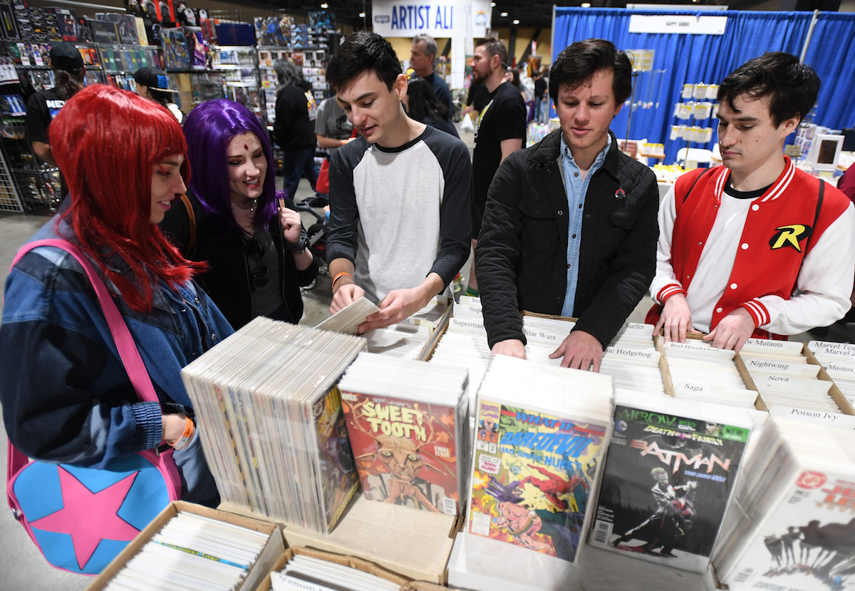 Comic books for sale at the Long Beach Comics Expo