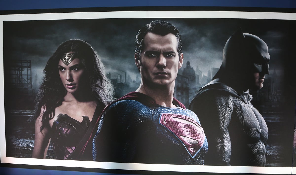 Henry Cavill, Gal Gadot, and Ben Affleck in 'Batman V Superman' poster