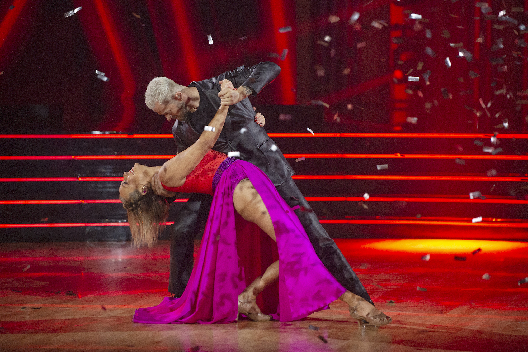 Dancing with the Stars pro Artem Chigvintsev dips Melora Hardin