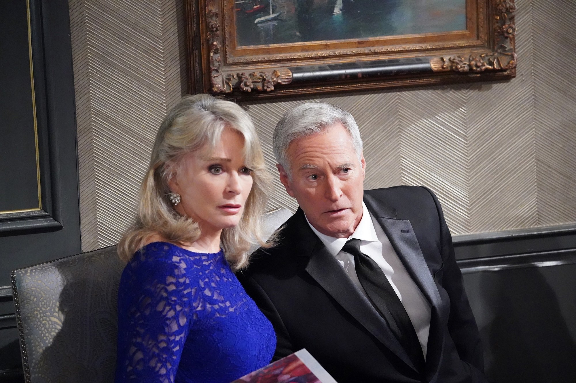Days of Our Lives spoilers focus on Marlena, pictured here in a blue sequined dress