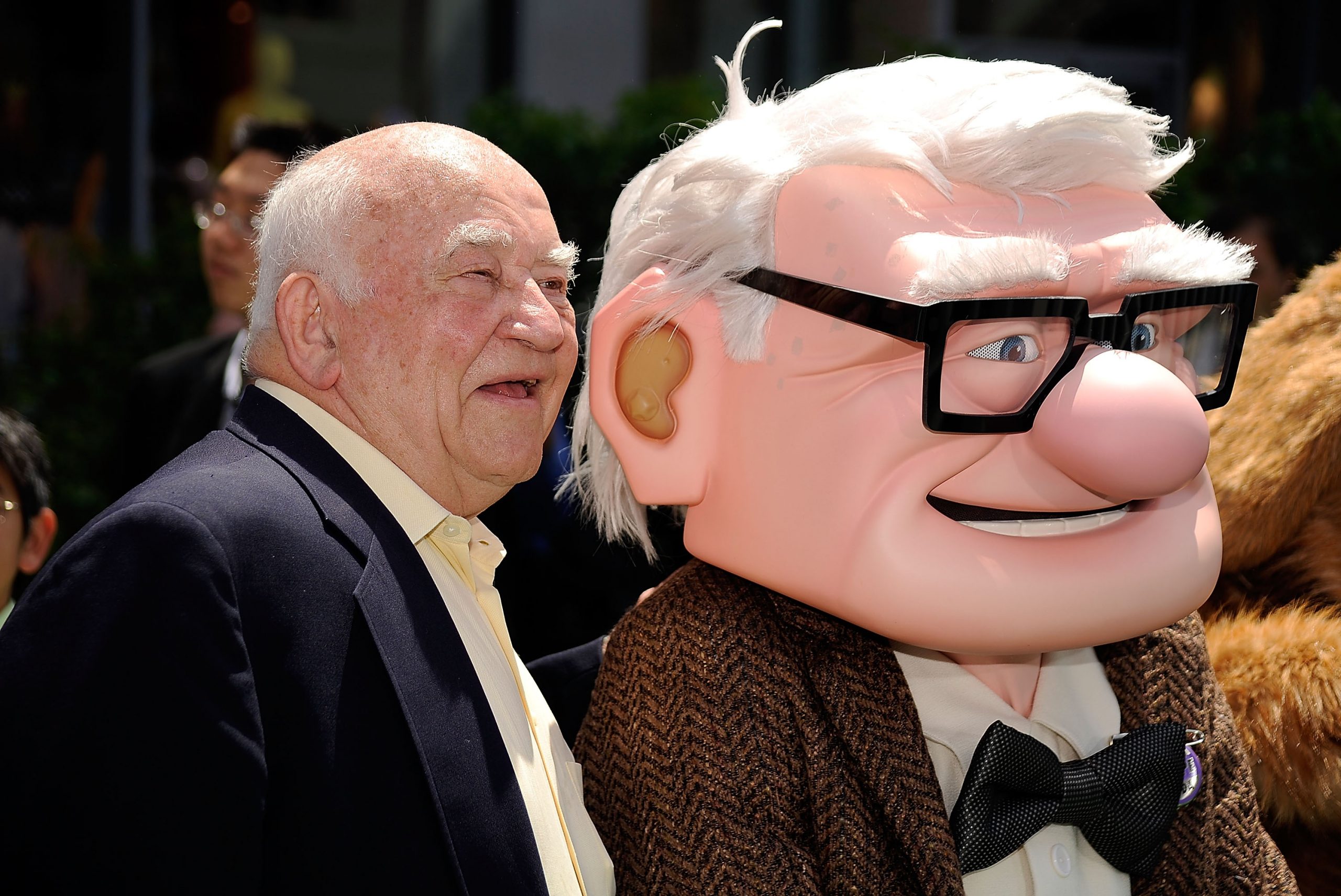 The late actor Ed Asner with his 'Up' character, Carl Fredricksen
