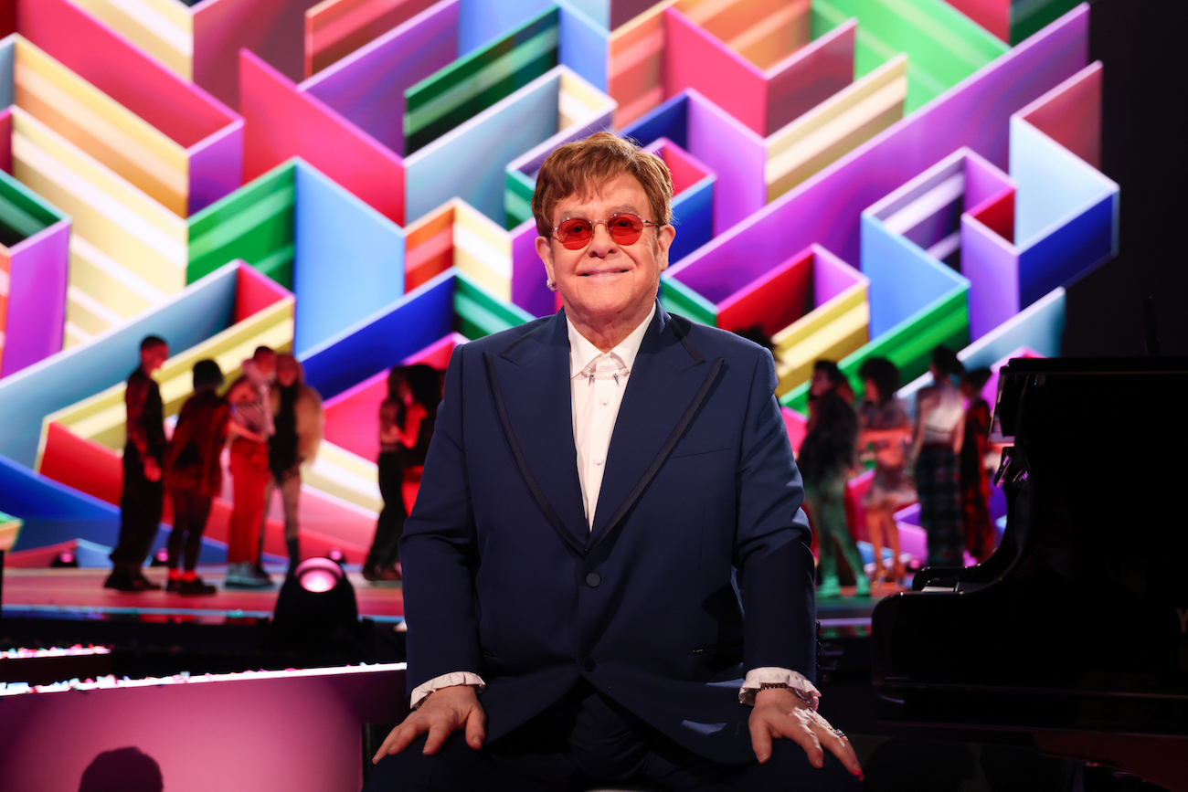 Elton John at the BRIT Awards 2021.