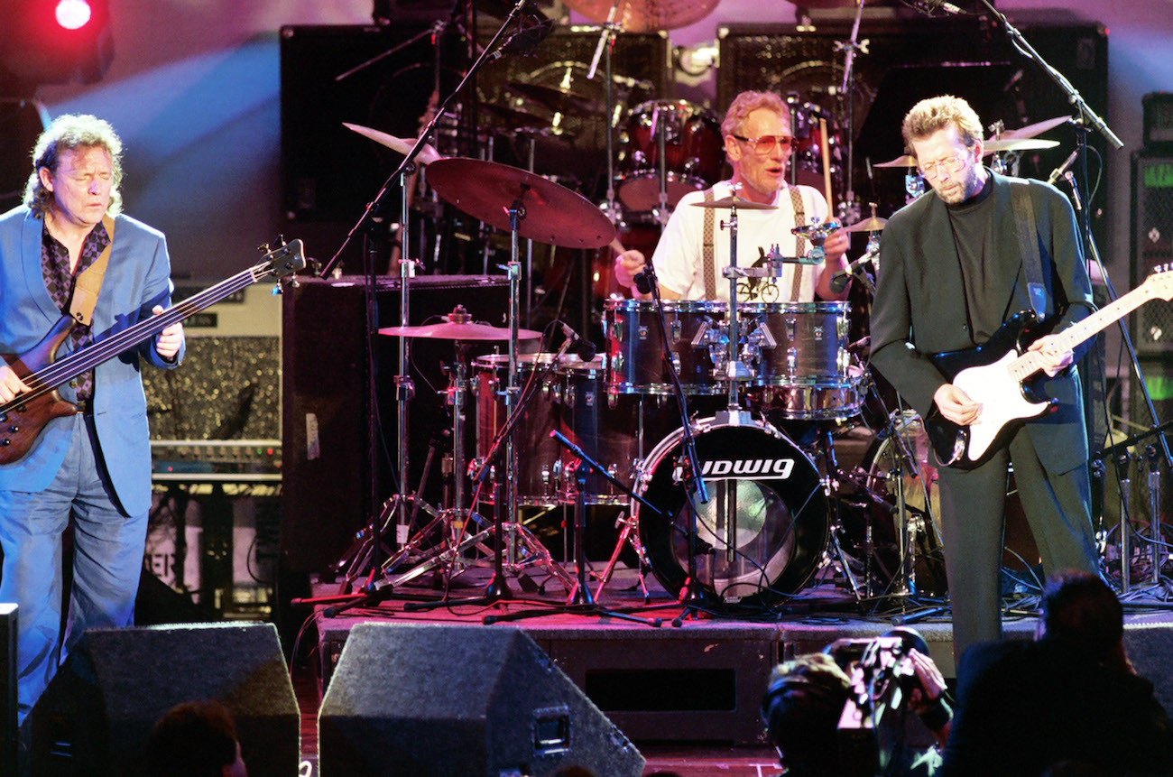 Eric Clapton performing with Cream at their induction ceremony.