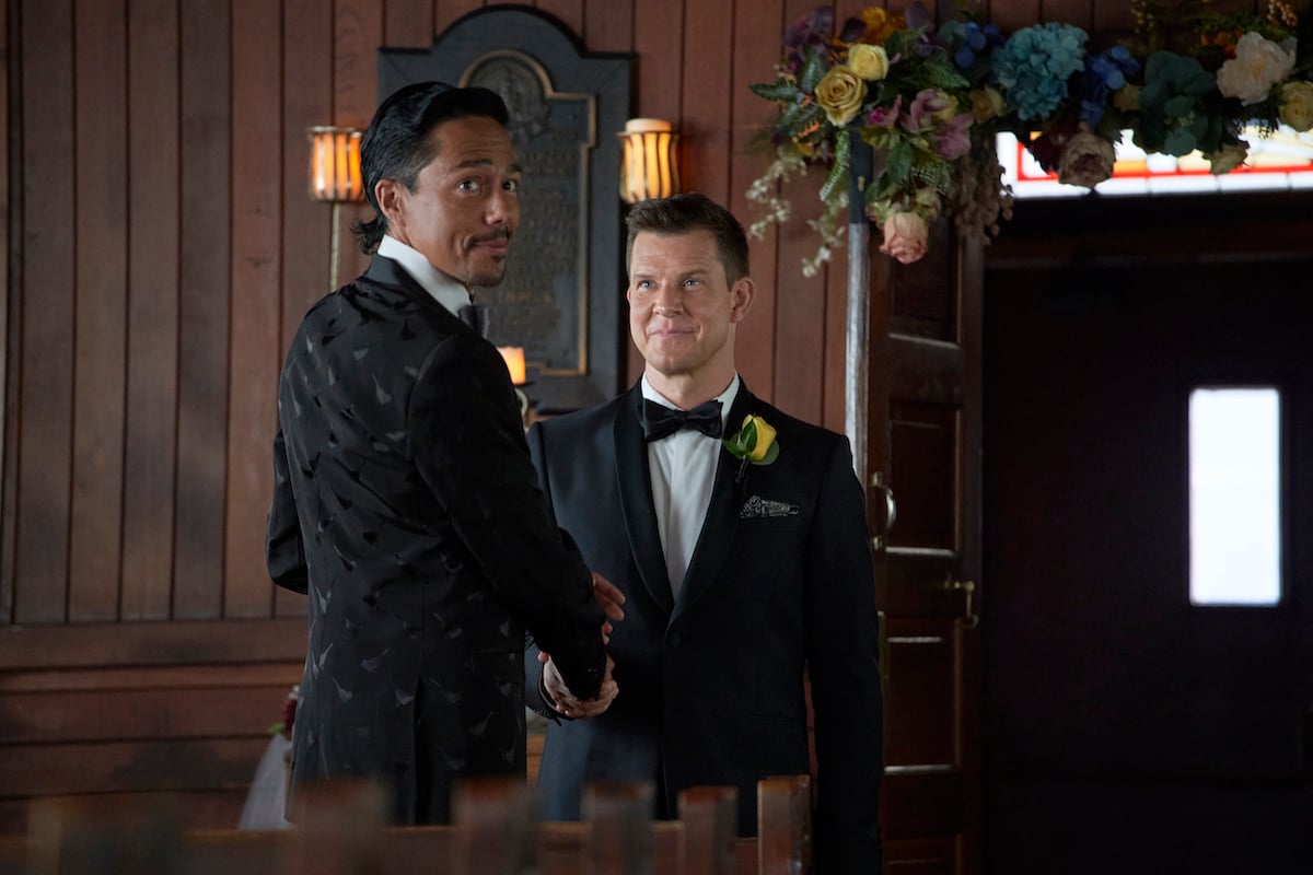 Eric Mabius as Oliver in church in 'Signed, Sealed, Delivered: The Vows We Have Made'