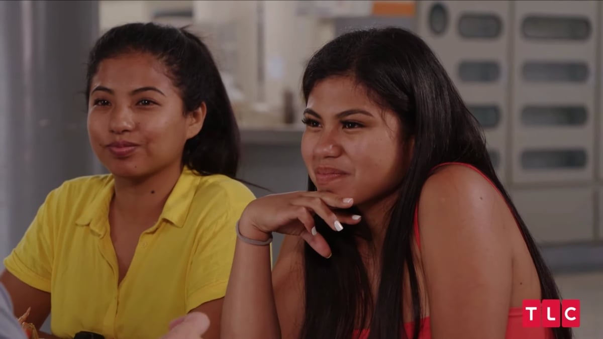 Evelin Villegas' sisters, Lipsy and Lesly, at a restaurant with Corey and Evelin on '90 Day Fiancé: The Other Way' Season 3 