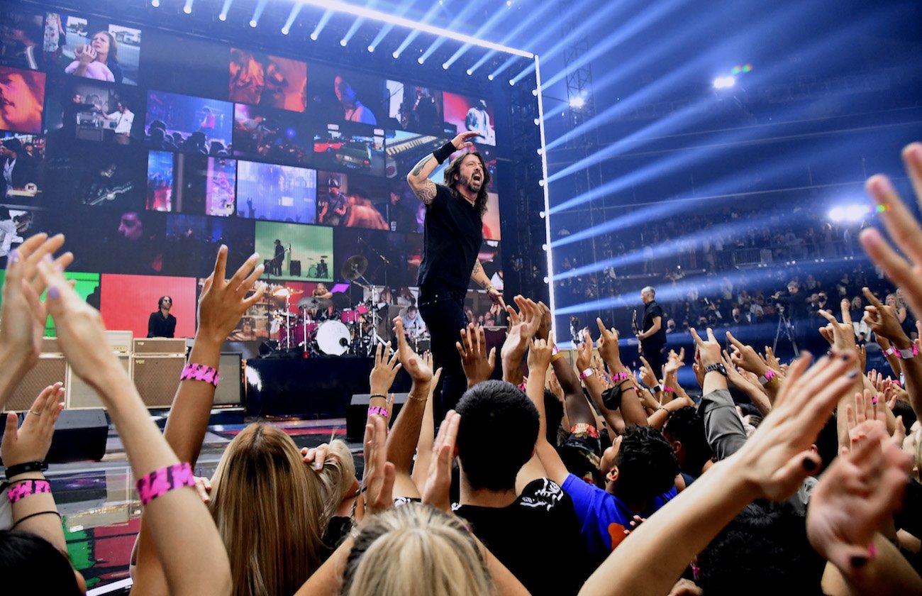 Foo Fighters performing at the 2021 MTV VMAs.