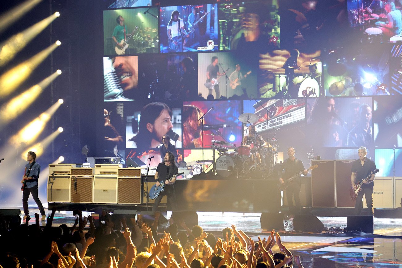 Foo Fighters performing at the 2021 MTV VMAs.