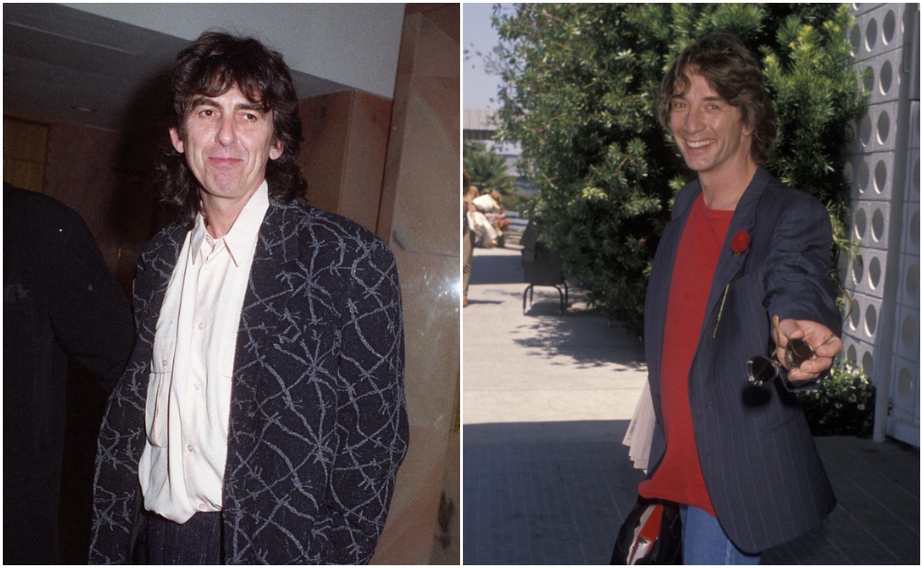 (L-R) George Harrison in 1991 and Martin Short in 1990.