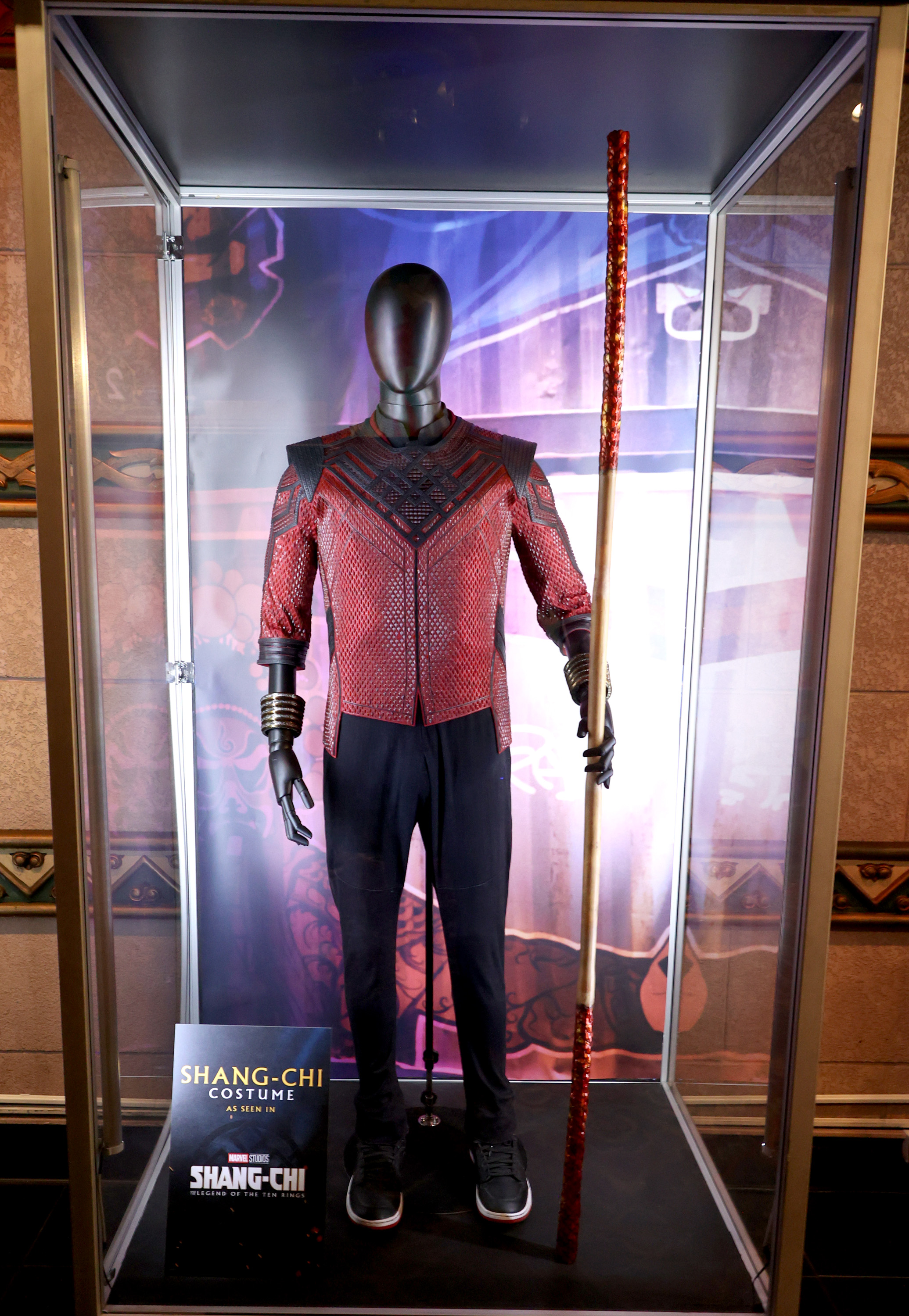 The costume for Shang-Chi from the new hit movie, 'Shang-Chi and the Legend of the Ten Rings'