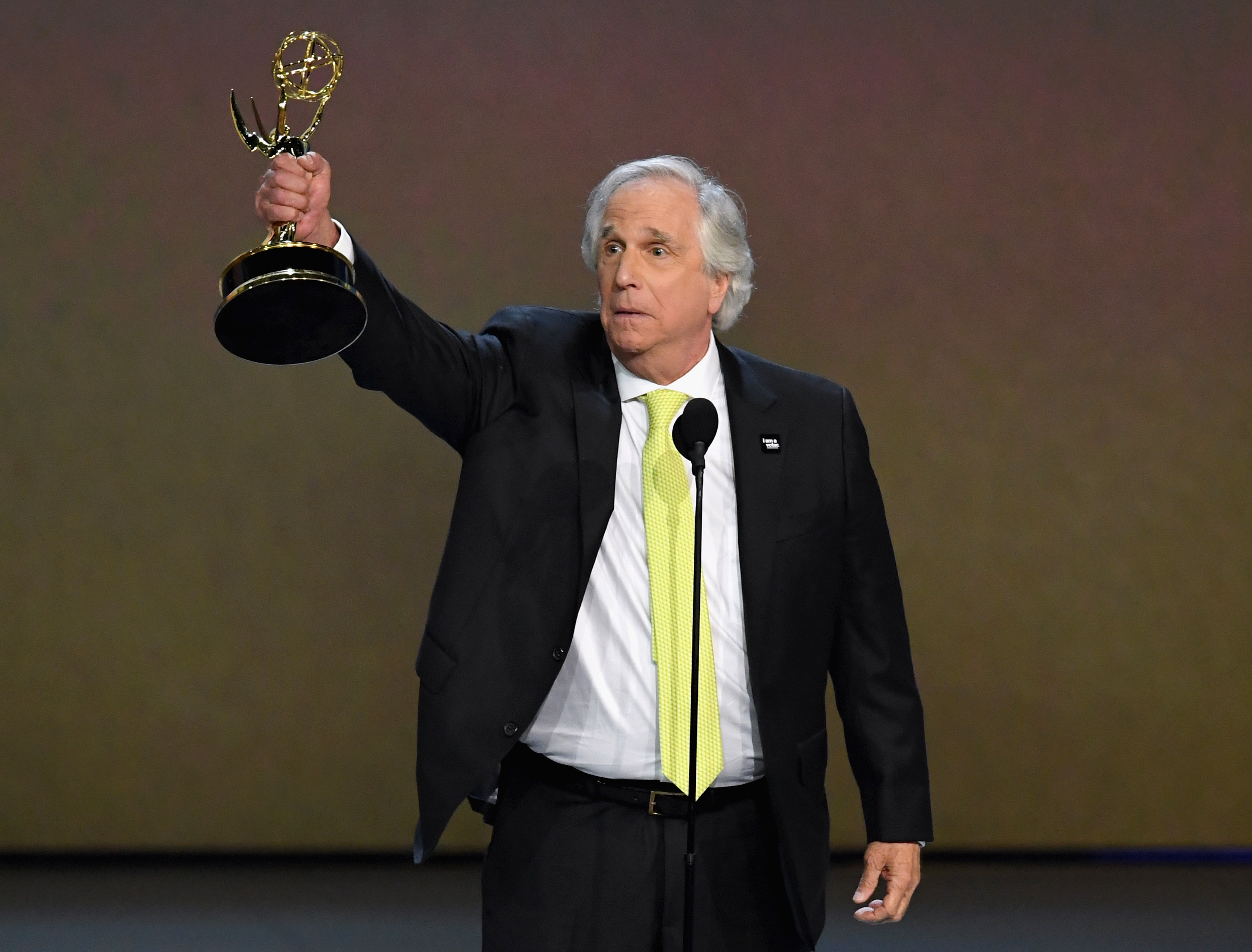 Henry Winkler picks up the win for 'Barry' in the 'Outstanding Supporting Actor in a Comedy Series category at the 70th Emmy Awards