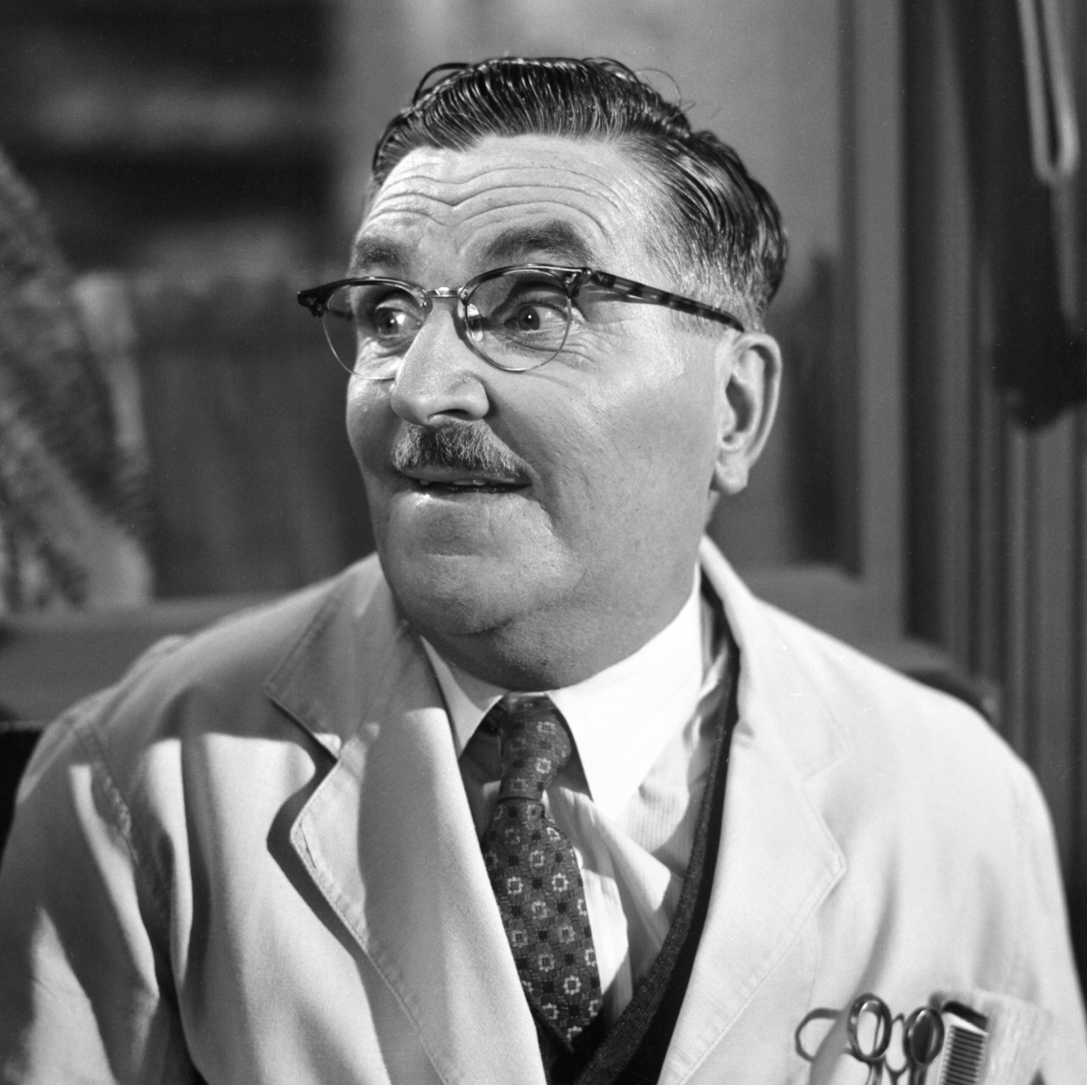 Actor Howard McNear as Floyd the Barber on 'The Andy Griffith Show'