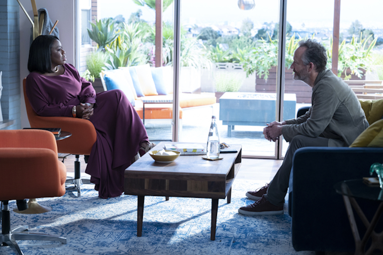 Uzo Aduba in 'In Treatment' Season 4 sitting across from a patient in her office