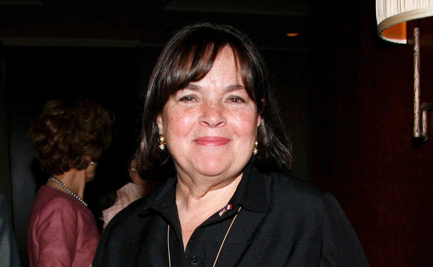 Ina Garten smiles wearing a black shirt