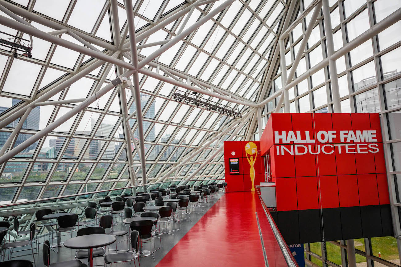 Inside the Rock & Roll Hall of Fame in Cleveland.