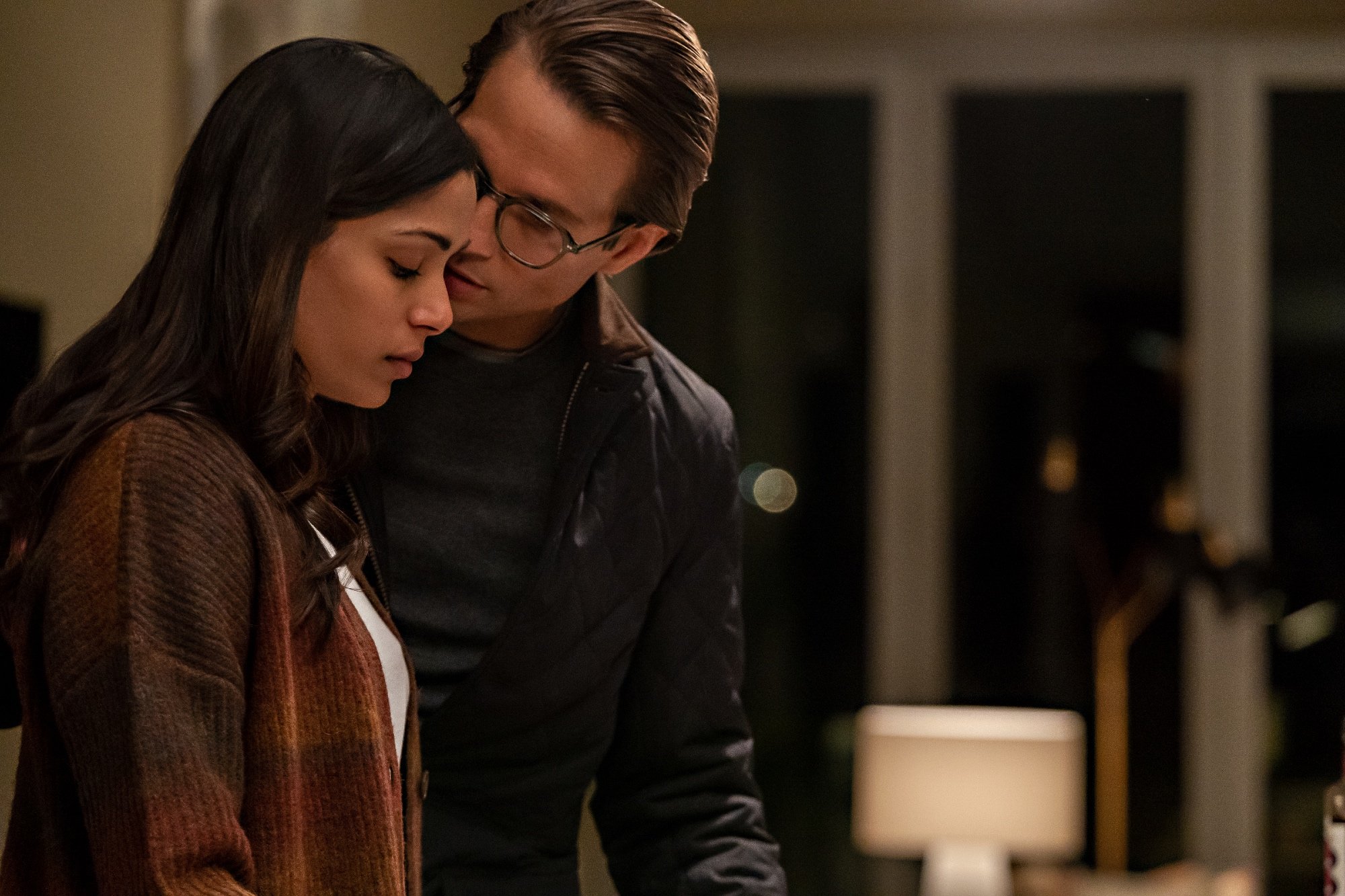 'Intrusion' stars Freida Pinto as Meera and Logan Marshall-Green as Henry standing in their new home