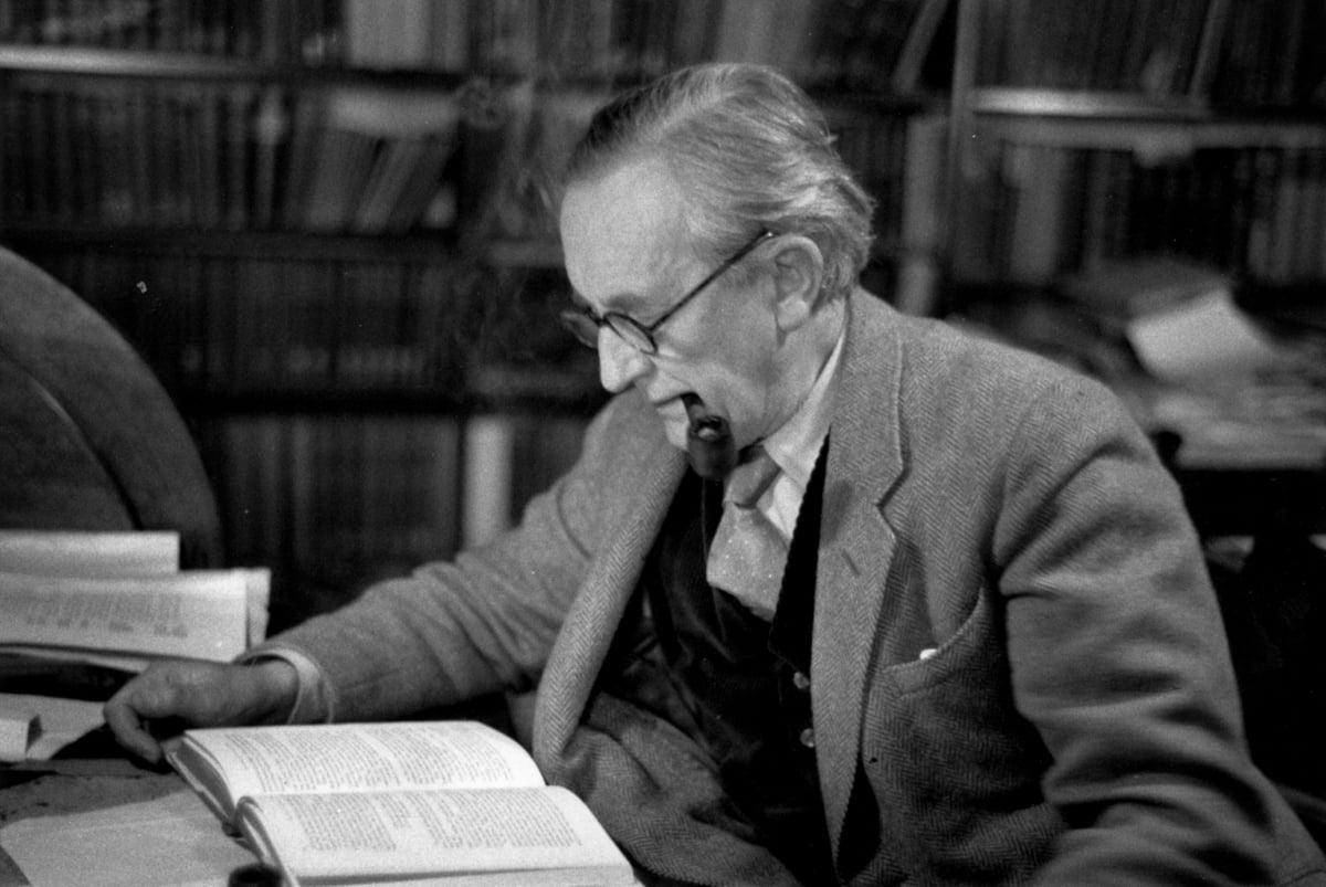 JRR Tolkien, author of 'The Hobbit' and 'Lord of the Rings' studying at his desk