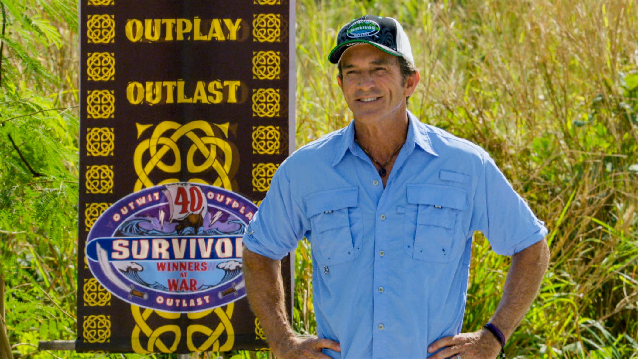 Jeff Probst, the 'Survivor' Season 41 host, smiling while outdoors on the show