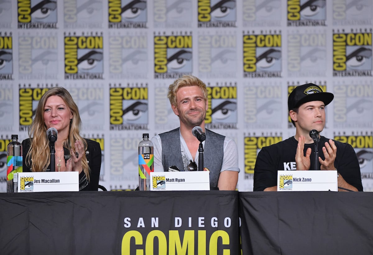 Jes Macallan, Matt Ryan, Nick Zano on stage