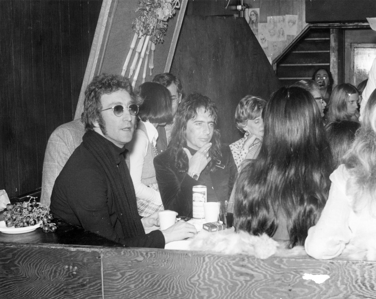 John Lennon with friends in 1973.