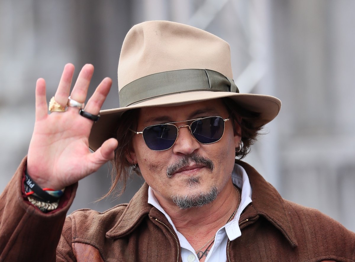 Johnny Depp waving to the crowd