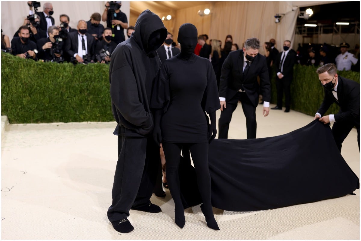 Kim Kardashian West and Demna Gvasalia posing on the red carpet at Met Gala 2021.