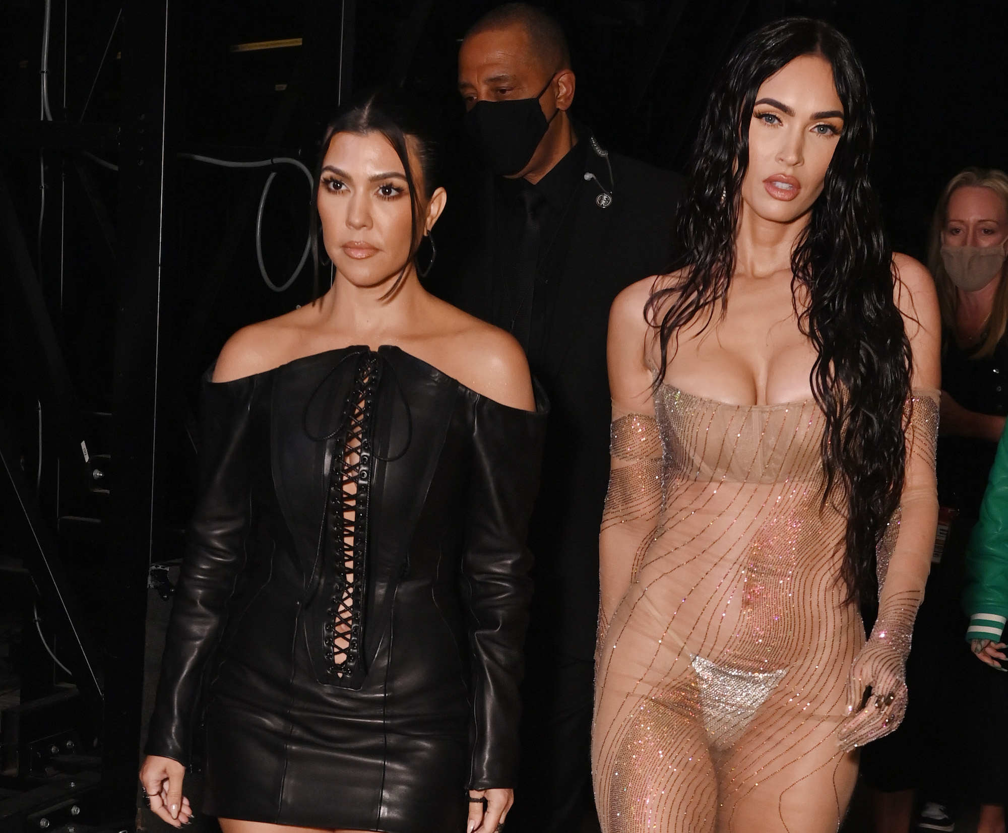 Kourtney Kardashian and Megan Fox attending the 2021 MTV Video Music Awards