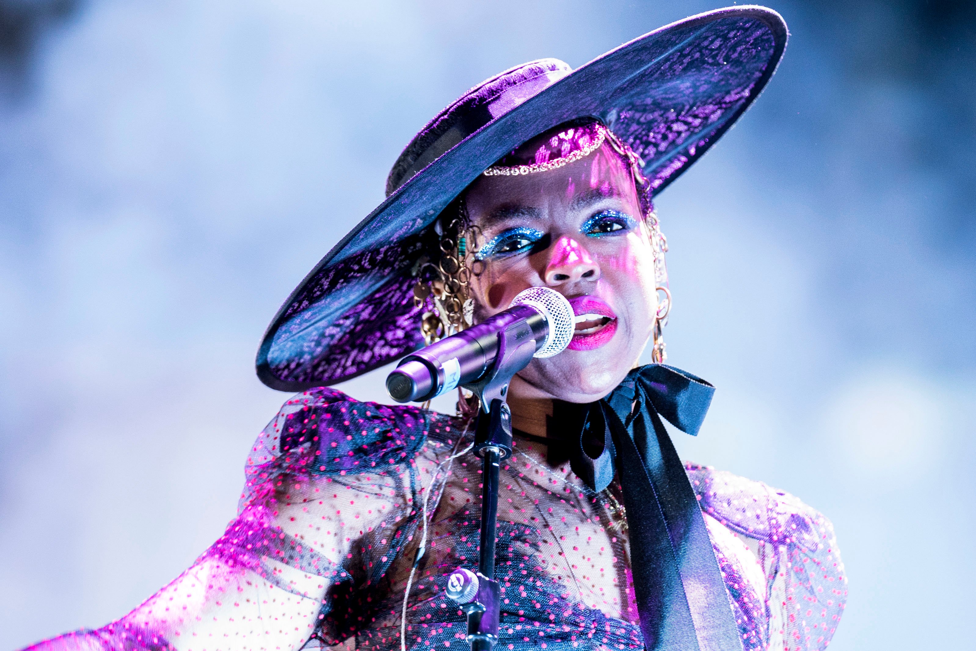 Lauryn Hill performs on stage in Castrelos Park, Vigo