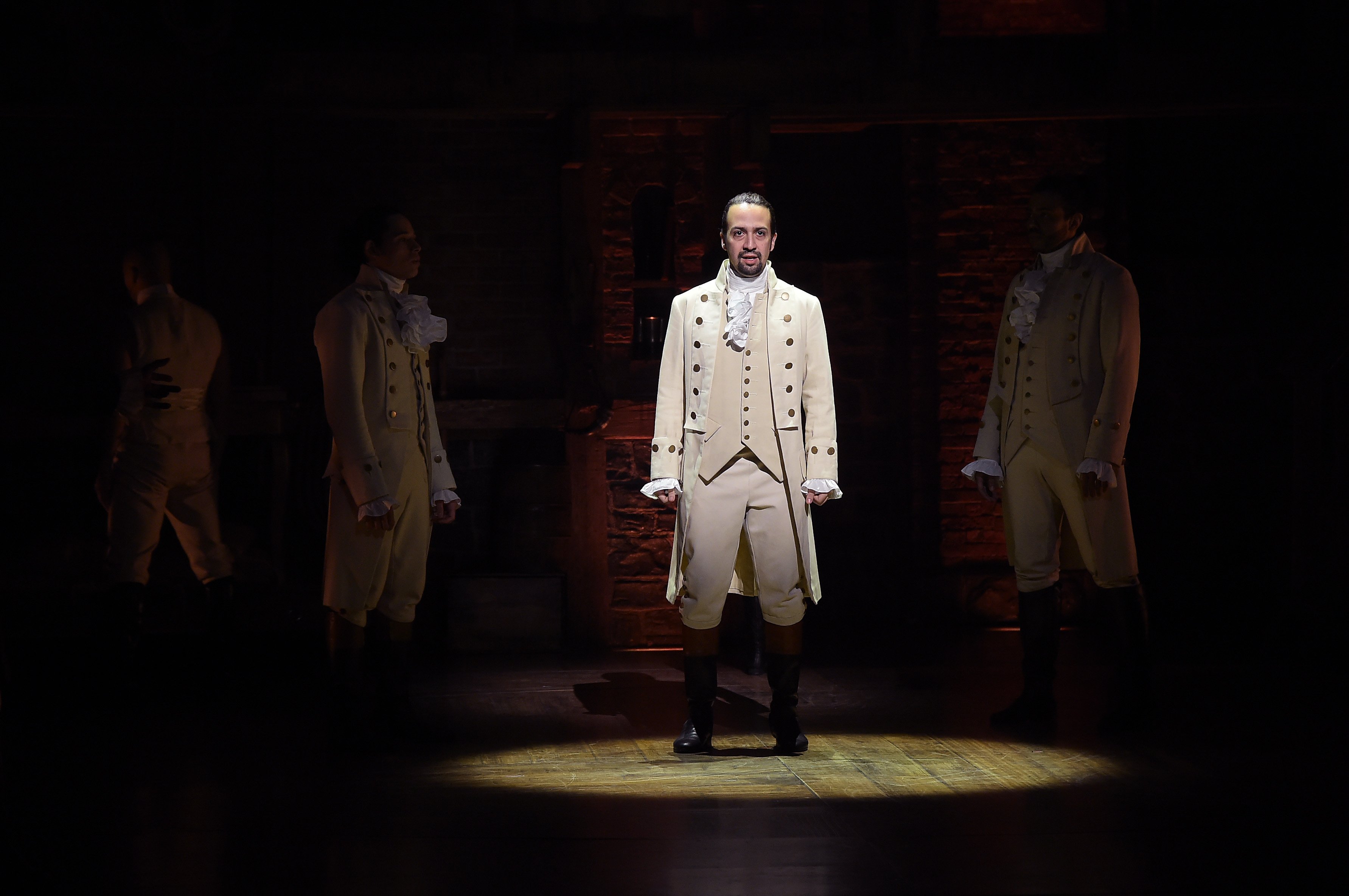 Lin Manuel Miranda under the spotlight in his musical Hamilton streaming on Disney+ and is a nominee for the Emmys 2021
