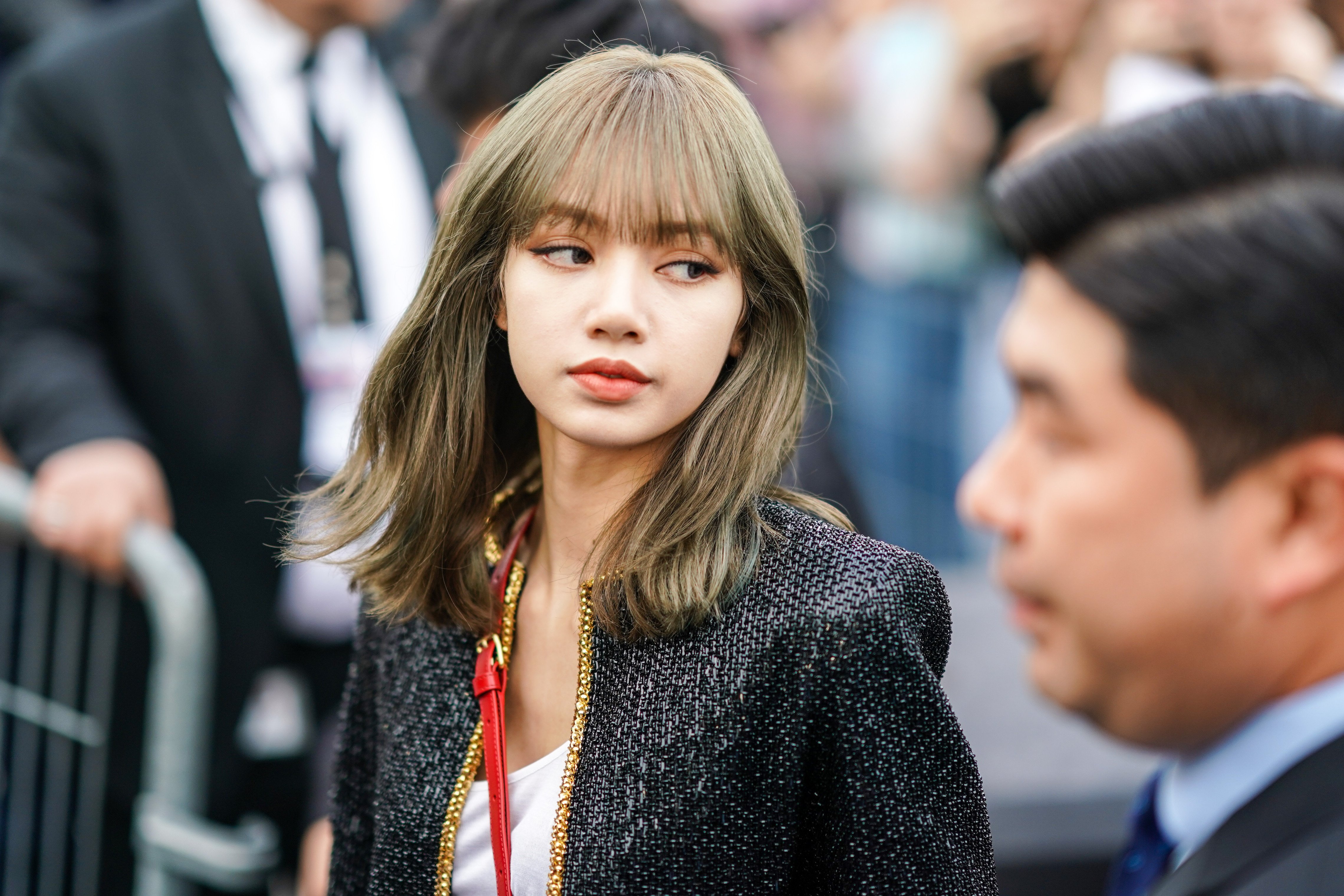 Lalisa Manoban 'Lisa' from the Korean band BLACKPINK, is seen ouside Celine during Paris Fashion Week