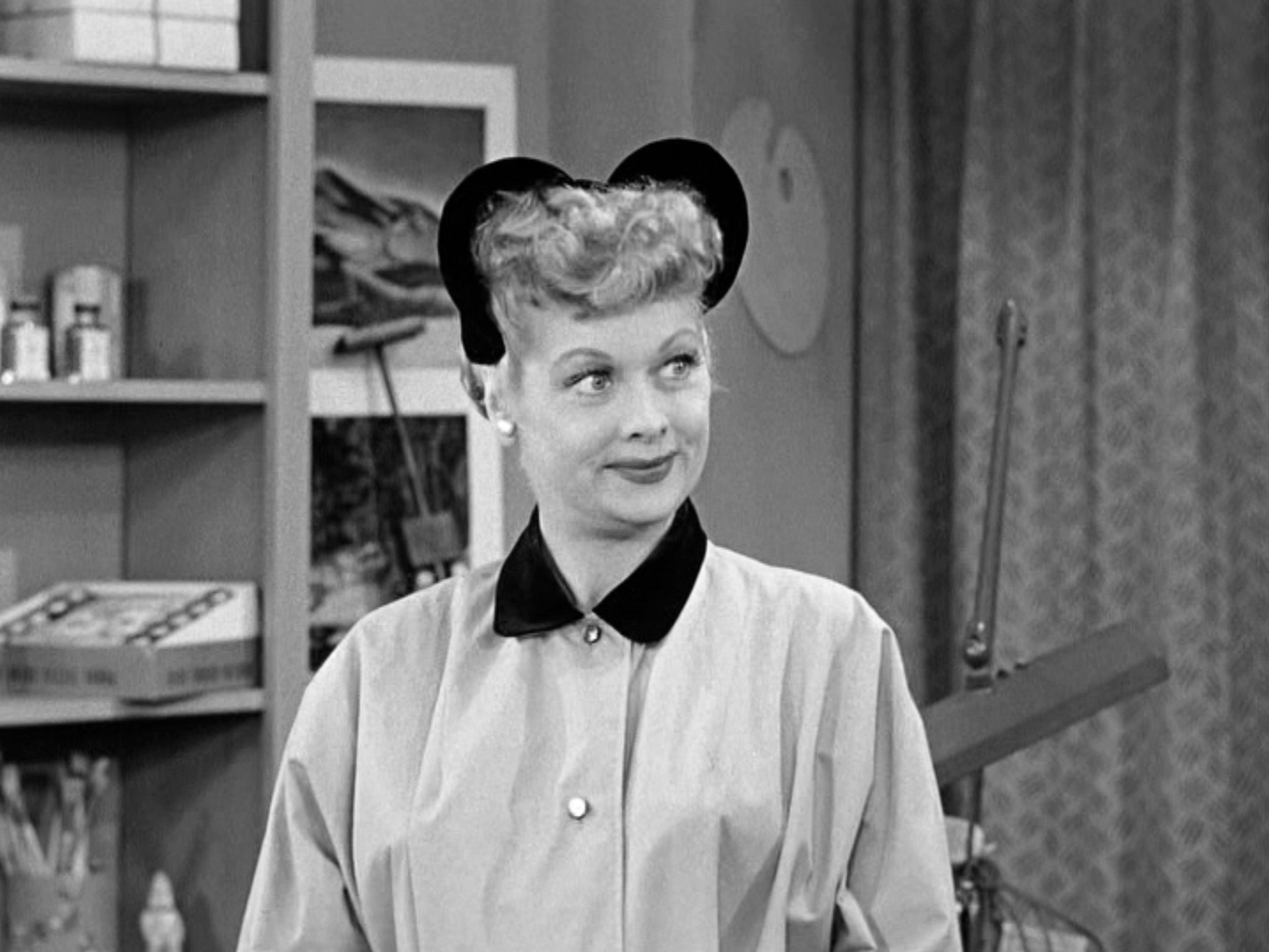 'I Love Lucy' star Lucille Ball as her character Lucy Ricardo in a scene from the 1950s comedy.