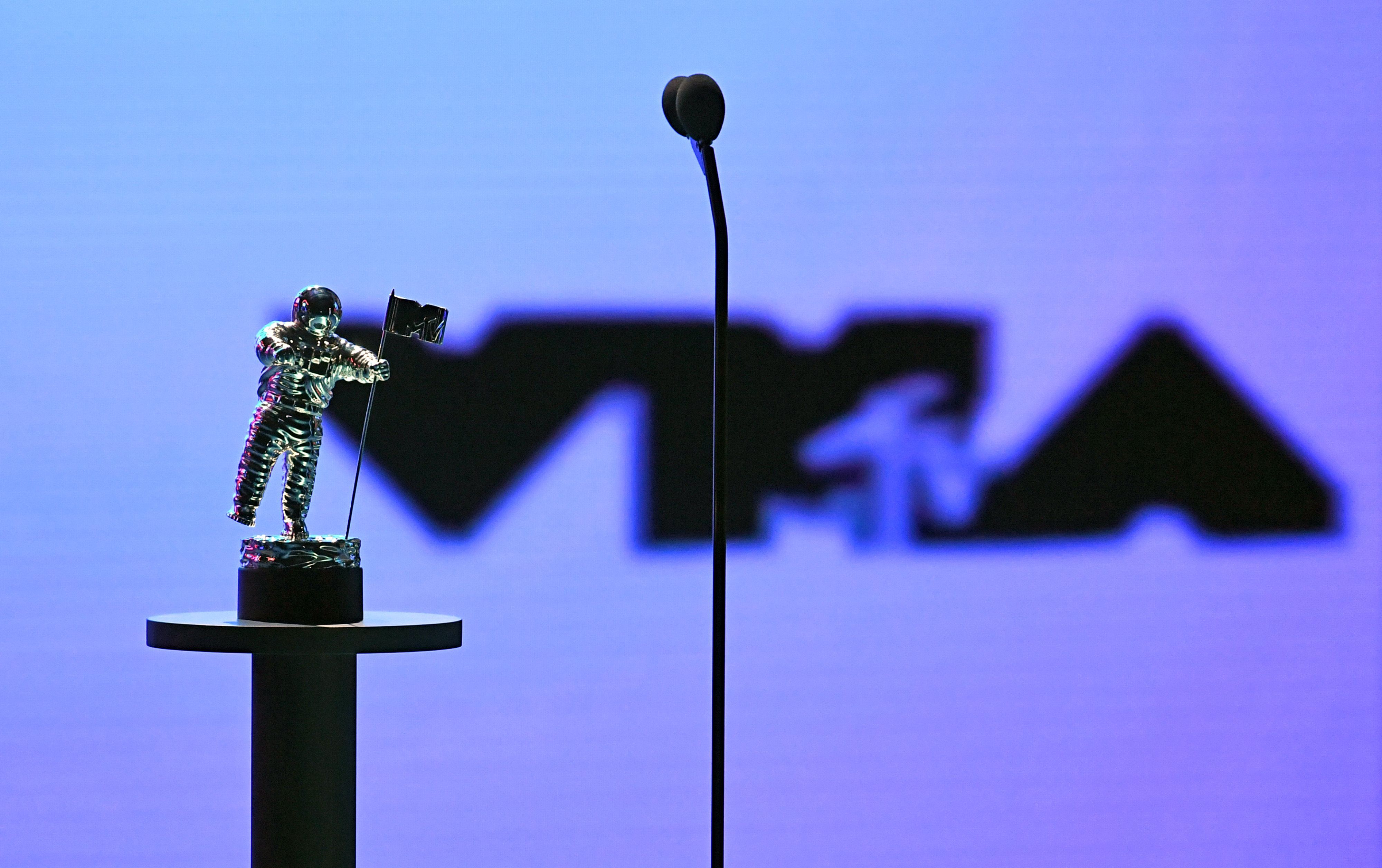 The moon man is seen onstage during the 2020 MTV Video Music Awards