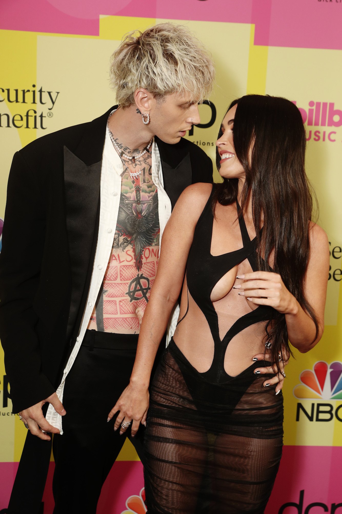 Machine Gun Kelly and Megan Fox attending the 2021 Billboard Music Awards