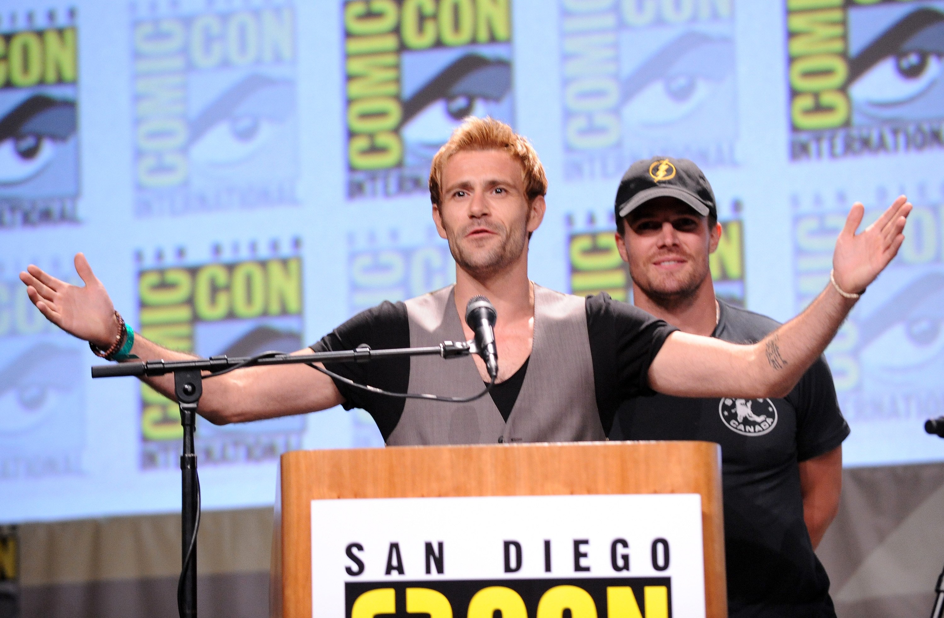 Matt Ryan, who plays John Constantine, onstage at San Diego Comic-Con in 2014.