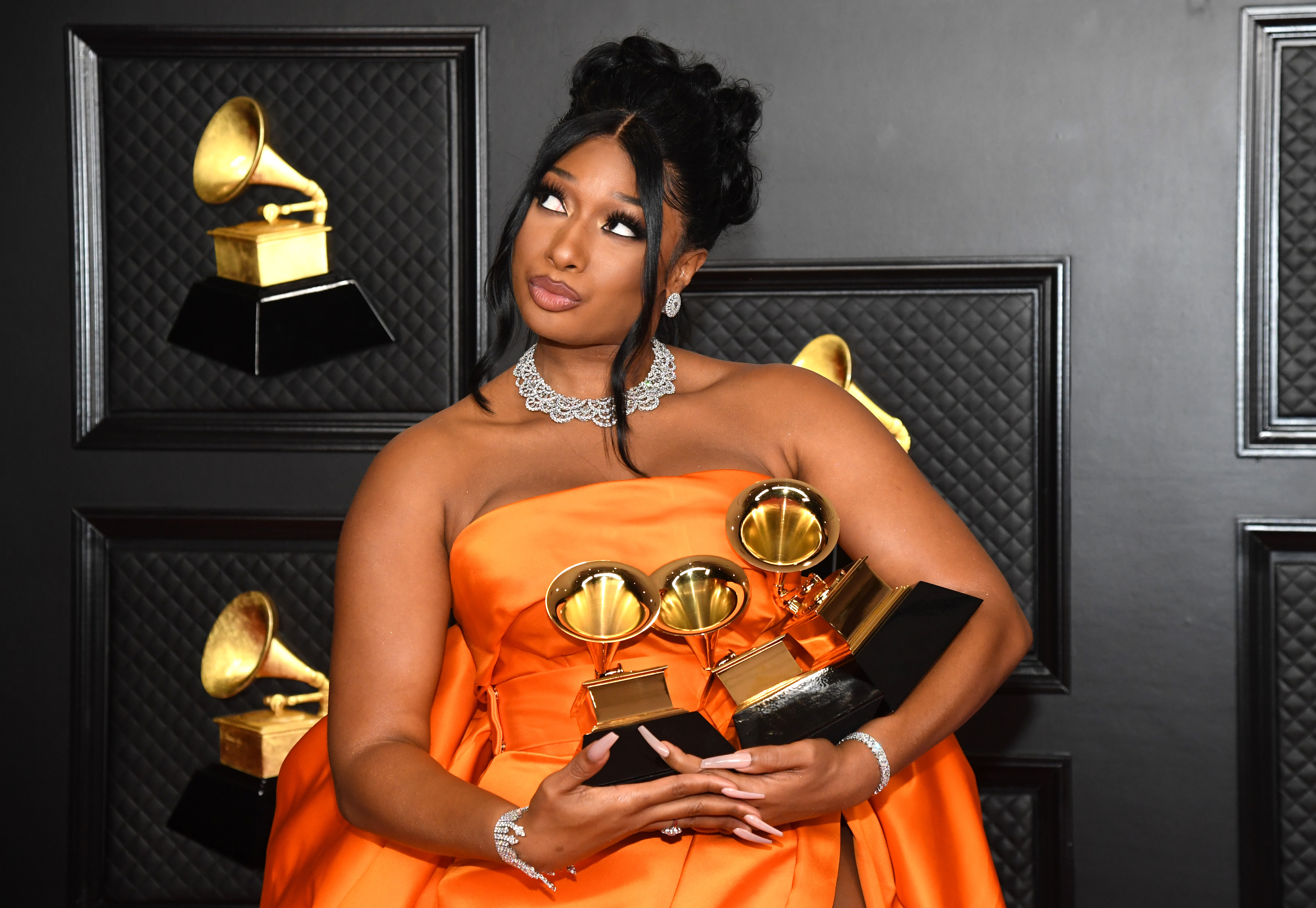 Megan Thee Stallion, winner of the Best Rap Performance and Best Rap Song awards for 'Savage' and the Best New Artist award