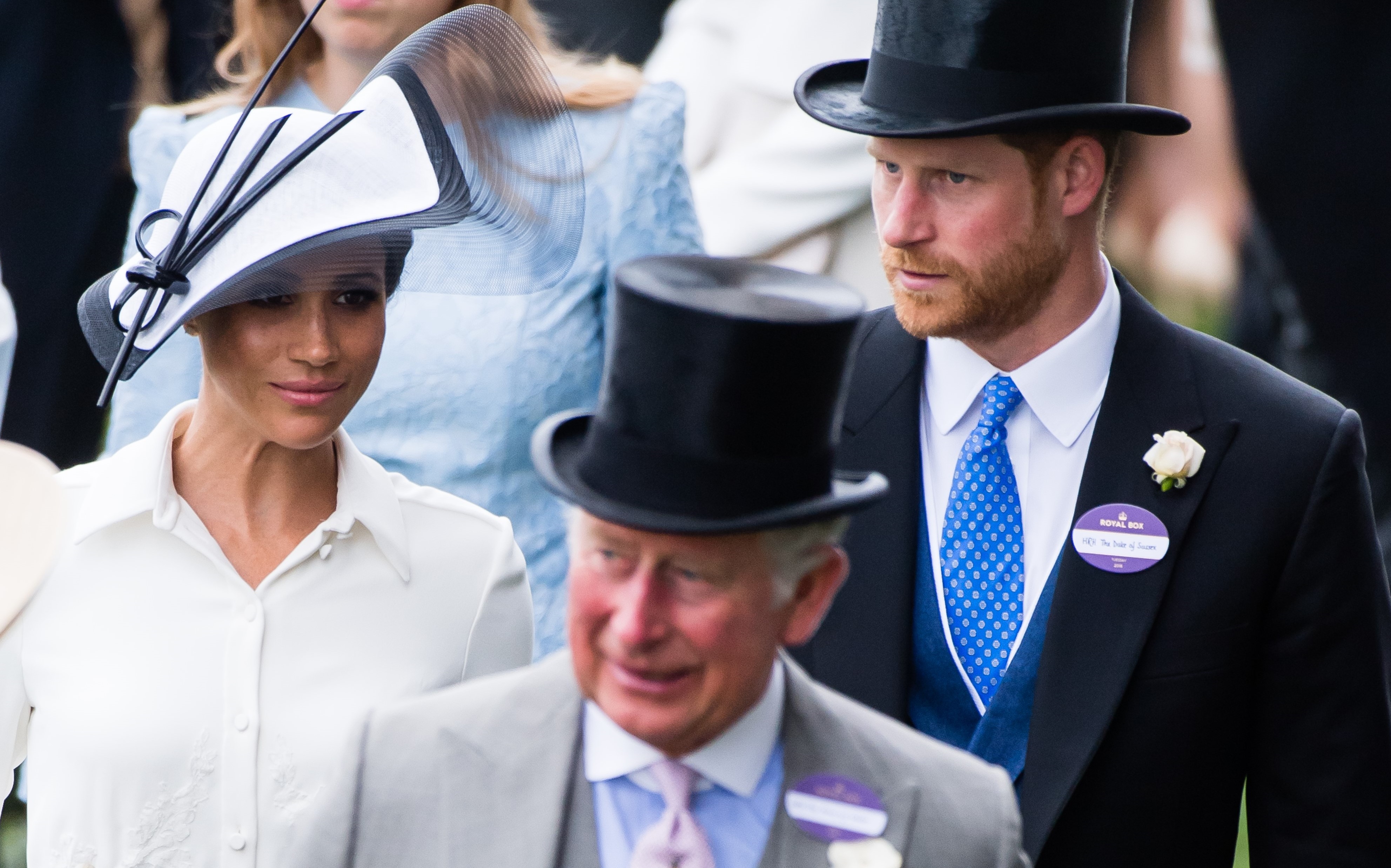 Meghan Markle, Prince Harry, and Prince Charles attending the Royal Ascot Day 1