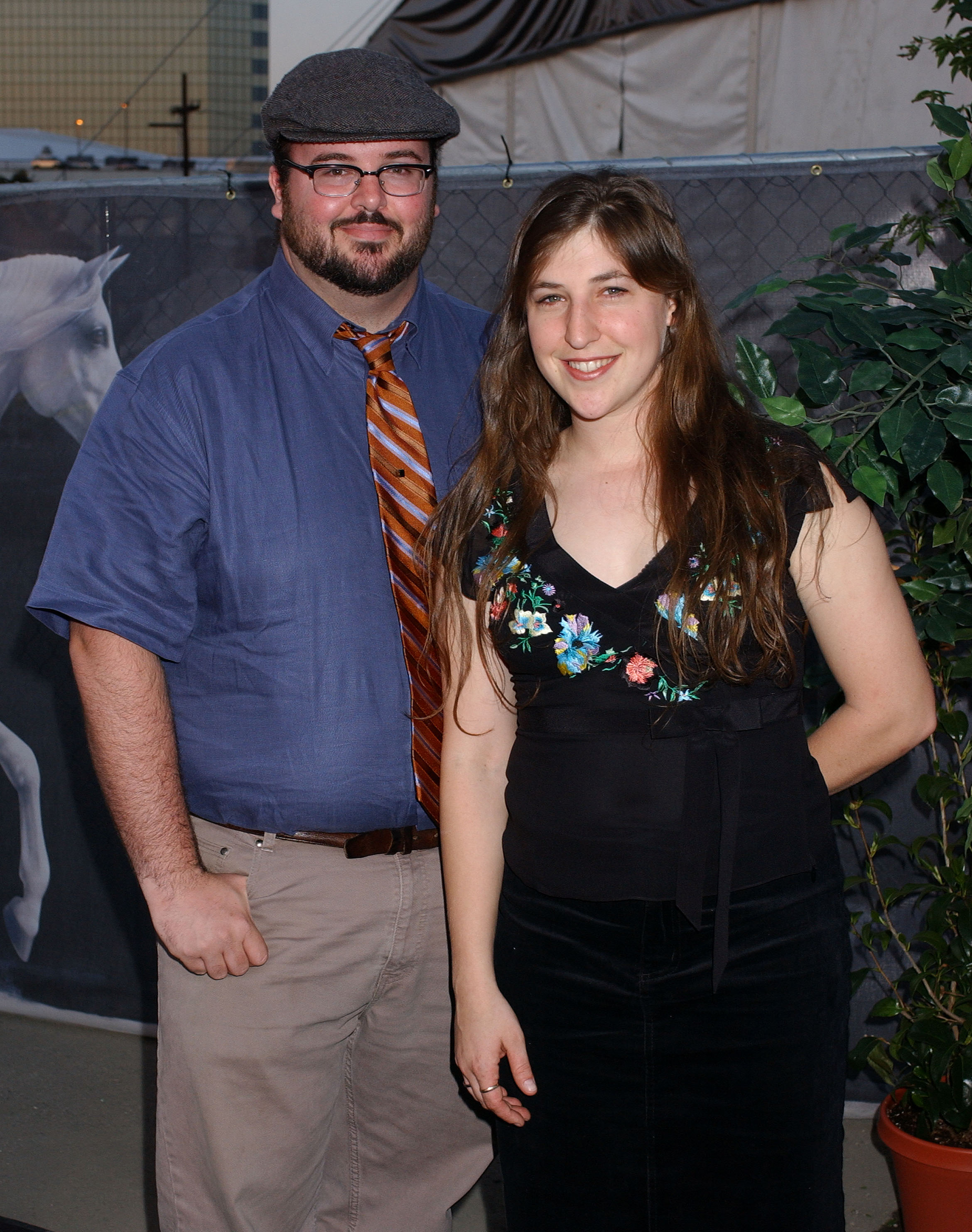 Mayim Bialik and then-husband Michael Stone during Opening Night of 'Cavalia' - Arrivals at Big Top in Glendale in Glendale, California