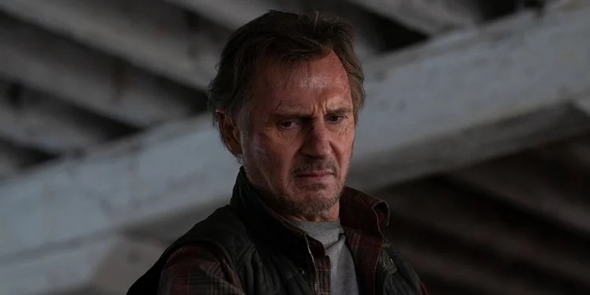 Liam Neeson on the set of 'Blacklight'
