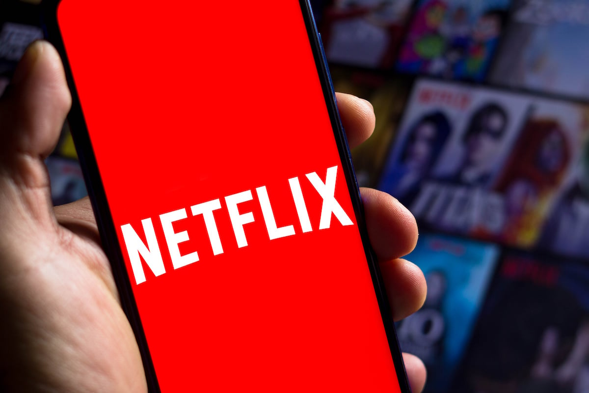 Netflix logo on a smart phone
