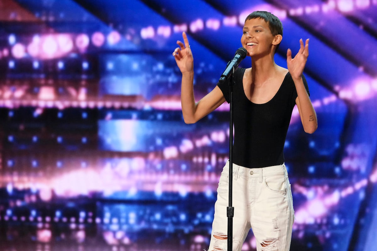 Nightbirde smiling and singing on 'America's Got Talent'