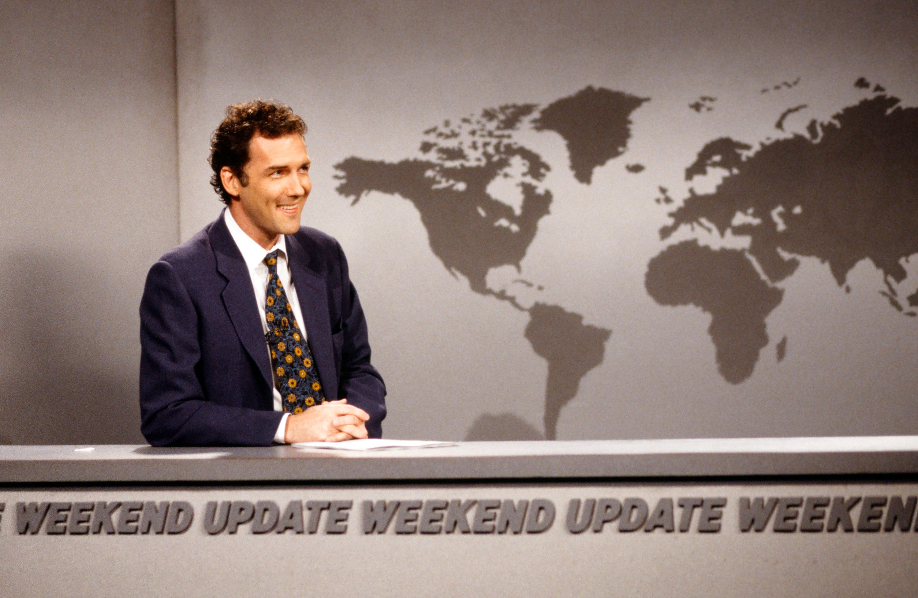 Norm MacDonald during the 'Weekend Update' skit on 'SNL'