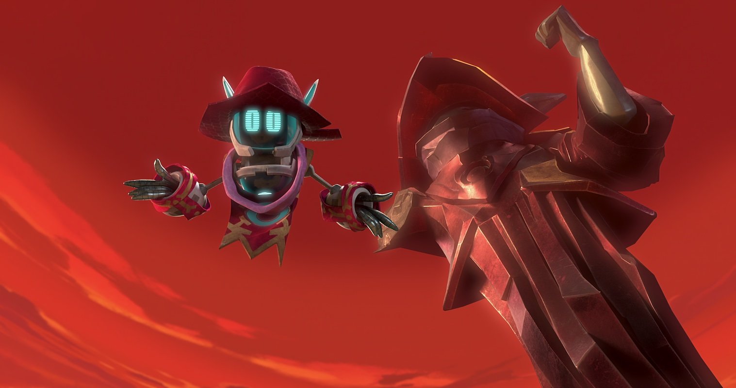 Ork-O floats in the air