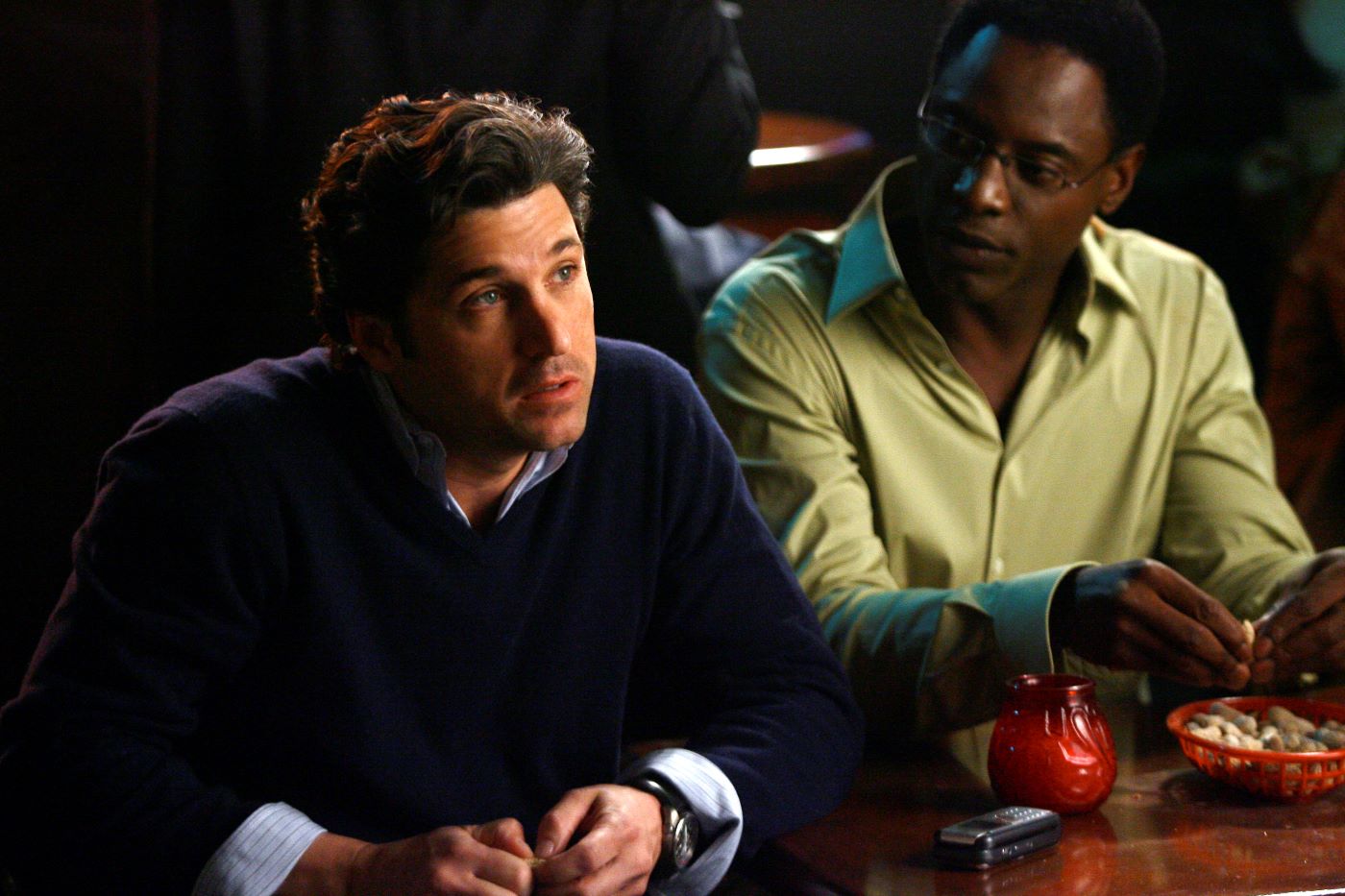 Patrick Dempsey and Isaiah Washington as Derek Shepherd and Preston Burke on 'Grey's Anatomy'